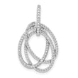 14K White Gold Lab Grown Diamond Intertwined Ovals Pendant