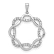 14K White Gold Lab Grown Diamond Twisted Pendant