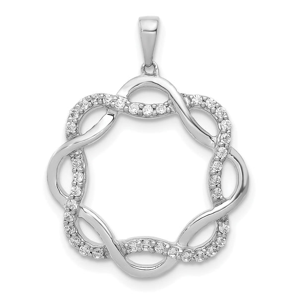 14K White Gold Lab Grown Diamond Twisted Pendant