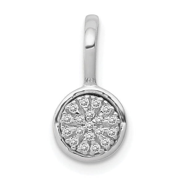 10k White Gold 1/10ct. Diamond Circle Cluster Pendant