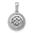 14K White Gold Lab Grown Diamond Round Halo Cluster Pendant
