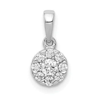 10k White Gold 1/4ct. Diamond Circle Cluster Pendant