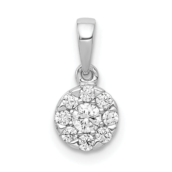 10k White Gold 1/4ct. Diamond Circle Cluster Pendant