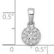 10k White Gold 1/4ct. Diamond Circle Cluster Pendant