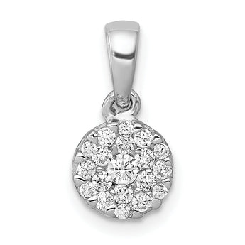 10k White Gold 1/4ct. Diamond Circle Cluster Pendant