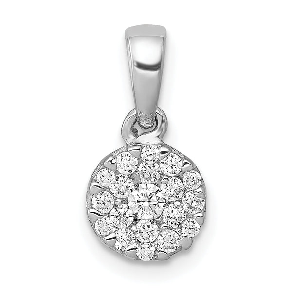 10k White Gold 1/4ct. Diamond Circle Cluster Pendant