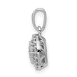 10k White Gold 1/4ct. Diamond Round Halo Cluster Pendant
