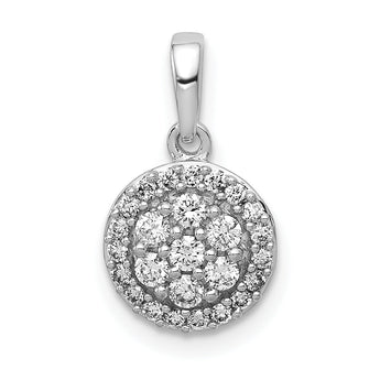 10k White Gold 1/4ct. Diamond Round Halo Cluster Pendant