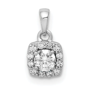 14k White Gold 1/3 carat Lab Grown Diamond VS/SI+ G+ Complete Halo Pendant