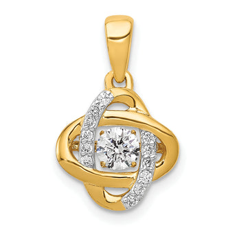 14K Lab Grown Diamond Vibrant Moving Fancy Knot Pendant
