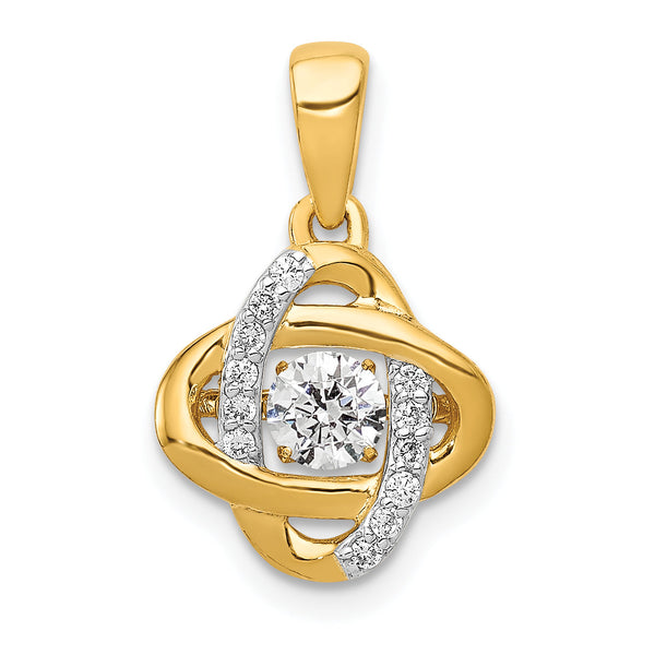 14K Lab Grown Diamond Vibrant Moving Fancy Knot Pendant