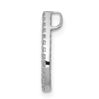 10k White Gold 1/5ct. Diamond Teardrop Chain Slide