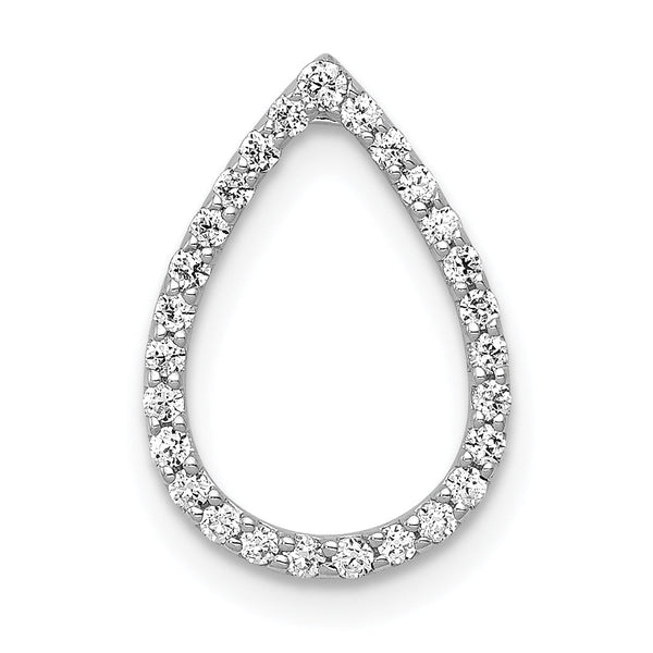 10k White Gold 1/5ct. Diamond Teardrop Chain Slide