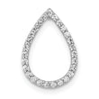 14K White Gold Lab Grown Diamond Teardrop Chain Slide
