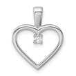 14k White Gold AA .05ct. Diamond Heart Pendant