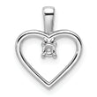 14k White Gold Heart Pendant .05ct. Mounting