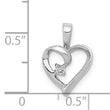 14k White Gold AA .02ct. Diamond Heart Pendant
