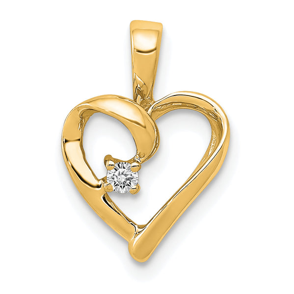 14k AA .02ct. Diamond Heart Pendant