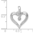 14k White Gold AA .01ct. Diamond Heart Pendant