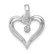 14k White Gold AA .01ct. Diamond Heart Pendant