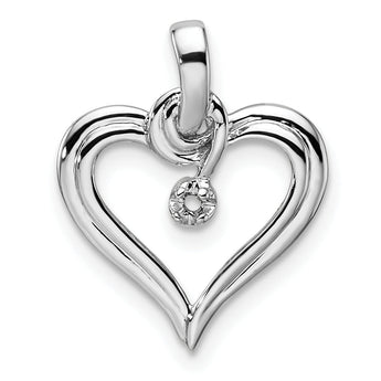 14k White Gold Heart Pendant Mounting