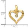 14k .01 carat AA Diamond Heart Pendant - Birthstone Company