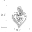 14k White Gold AA Diamond Fancy Heart Pendant