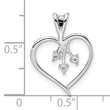 14k White Gold Heart Pendant Mounting