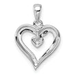14k White Gold Heart Pendant Mounting