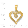 14k AA Diamond Heart Pendant