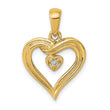 14k AA Diamond Heart Pendant