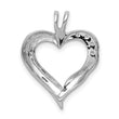 14k White Gold Diamond Fancy Heart Pendant
