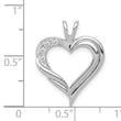 14k White Gold Diamond Fancy Heart Pendant