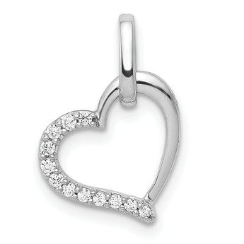 14k White Gold 1/15ct. Diamond Heart Pendant
