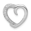 14k White Gold 1/20ct. Diamond Heart Chain Slide