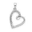 14k White Gold Diamond Heart Pendant