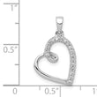 14k White Gold Diamond Heart Pendant