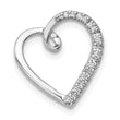 14k White Gold 1/20ct. Diamond Heart Chain Slide