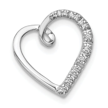14k White Gold 1/20ct. Diamond Heart Chain Slide