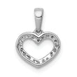 10K White Gold .03ct. Diamond Heart Pendant