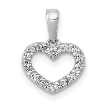10K White Gold .03ct. Diamond Heart Pendant