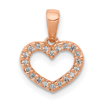 14k Rose Gold .03ct. Diamond Heart Pendant