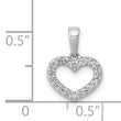 14k White Gold .03ct. Diamond Heart Pendant