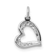 14k White Gold 1/20ct. Diamond Curved Heart Charm