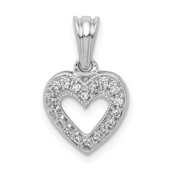 14k White Gold 1/10ct. Diamond Heart Pendant