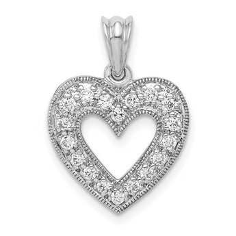 14k White Gold 1/4ct. Diamond Heart Pendant