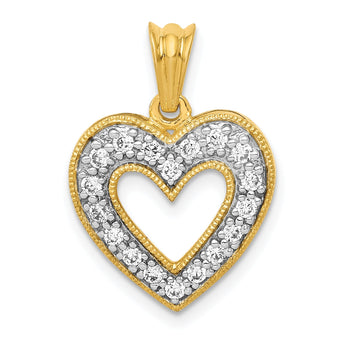 14k 1/4ct. Diamond Heart Pendant