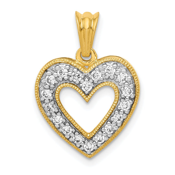 14k 1/4ct. Diamond Heart Pendant