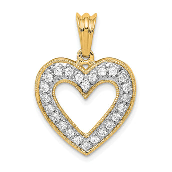 14k 1/3ct. Diamond Heart Pendant