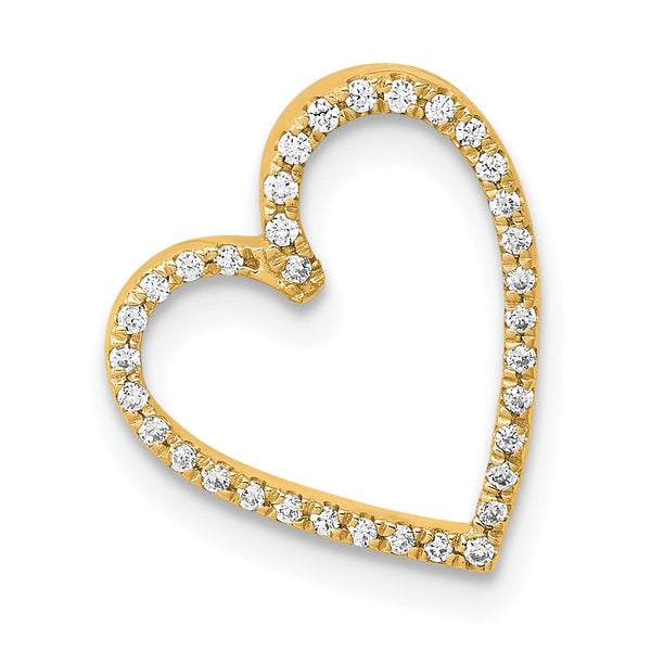 14k 1/10ct. Diamond Vintage Heart Chain Slide